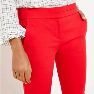 LOFT Plus Skinny Split Waist Pants Lava Red